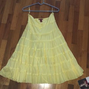 Yellow midi skirt